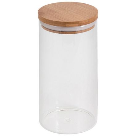 Стеклянная банка для сыпучих продуктов с крышкой BAMBU, объем: 1,3 л