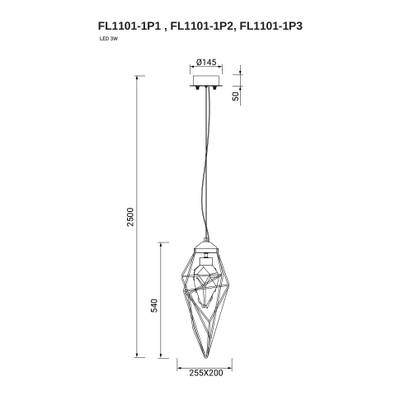 Подвесной светильник La Сitta Pink FL1101-1P3, LED