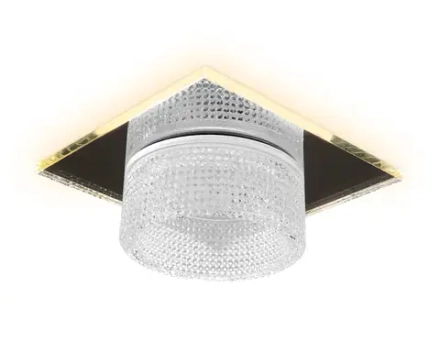 Встраиваемый точечный светильник TN355 CH/CL хром/прозрачный GU5.3+3W (LED WHITE) 95*95*45
