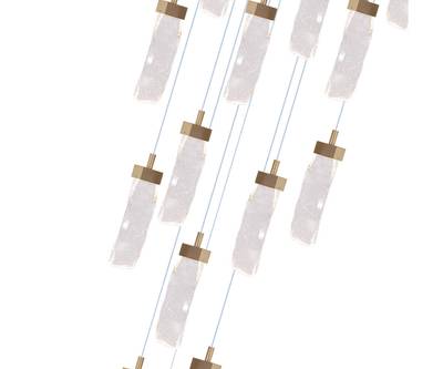 08511-15A,36 Люстра каскадная Астен латунь d50 h250 Led 90W (3000K)