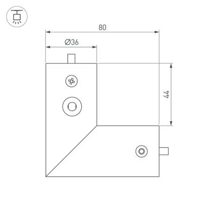 Соединитель профиля ROUND-D36-360-90 BLACK (Arlight, Алюминий)