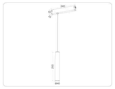 Светильник светодиодный диммируемый для шинопровода Magnetic 220V GL1432 BK черный IP20 10W 3000K-6400K 24° D35*240 H1500 (Без ПДУ)