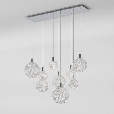 Подвесной светодиодный светильник с металлическими плафонами 90353/9 хром