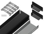 Алюминиевый профиль накладной GP1700BK/BK черный/черный рассеиватель 2000*15.5*6, 2 заглушки, 4 крепления в комплекте (для ленты до 11мм)
