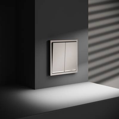 VLS020403 Проходной переключатель встраиваемый VOLTUM S70 двухклавишный с подсветкой 10А, (кашемир) (ТМ Maytoni)