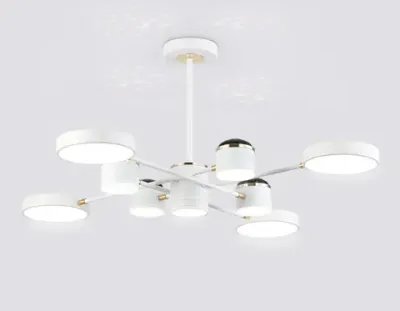 Светильник светодиодный подвесной FL51627/9+4 WH/FGD белый/золото 132W 3000-6000K D850*370 (без ПДУ)