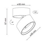 ST651.432.09 Светильник потолочный поворотный Черный LED 1*9W 3000K 720Lm Ra&gt;90 120° IP20 D85xH87 170-240V