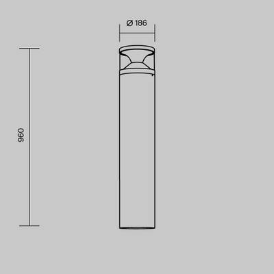 Ландшафтный светильник Pyro 3000К 21Вт IP 65 O496FL-L21B3K2. TM Maytoni