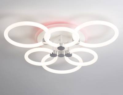 Светильник светодиодный потолочный FA3844/3+3 WH белый 102W 3000K-6400K+RGB D670*115 (ПДУ РАДИО 2.4G)