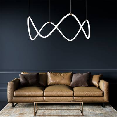 Подвесной светодиодный светильник ССТ с пультом управления 90288/1 латунь, LED