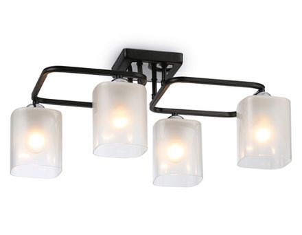 Светильник потолочный TR303222/4 BK/CH/FR черный/хром/белый матовый E27*4 max 60W 530*290*220