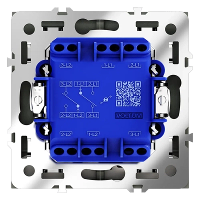 VLS020407 Проходной переключатель встраиваемый VOLTUM S70 двухклавишный с подсветкой 10А, (графит). (ТМ Maytoni)