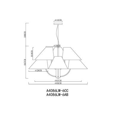 Подвесная люстра Arte Lamp RONDO A4086LM-6CC, 6хE14