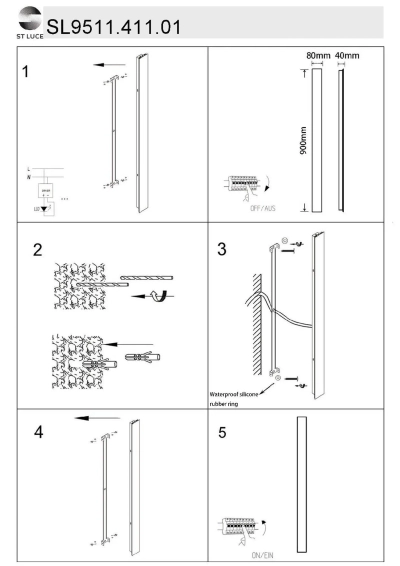 SL9511.411.01 Светильник уличный настенный ST-Luce Черный LED 1*24W 4000K