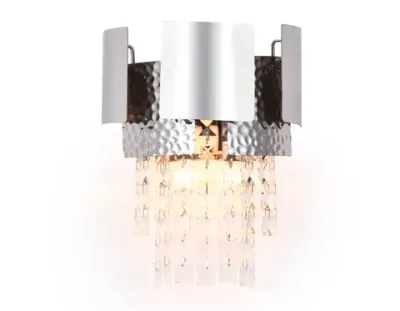 Настенный светильник с хрусталем TR5250/2 SL/CL серебро/прозрачный E14/2 max 40W 270*240*150