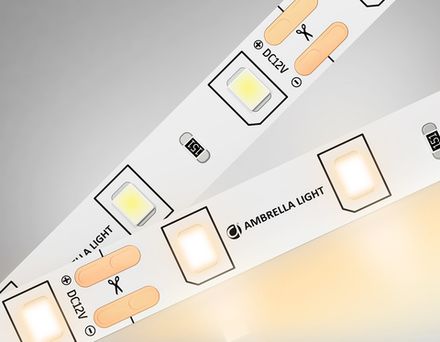 Светодиодная лента GS1001 2835 60Led/ 4.8W m/ 12V IP20 3000K/ 5000*8*1.2mm/ кратность резки 50mm (2 конт.)