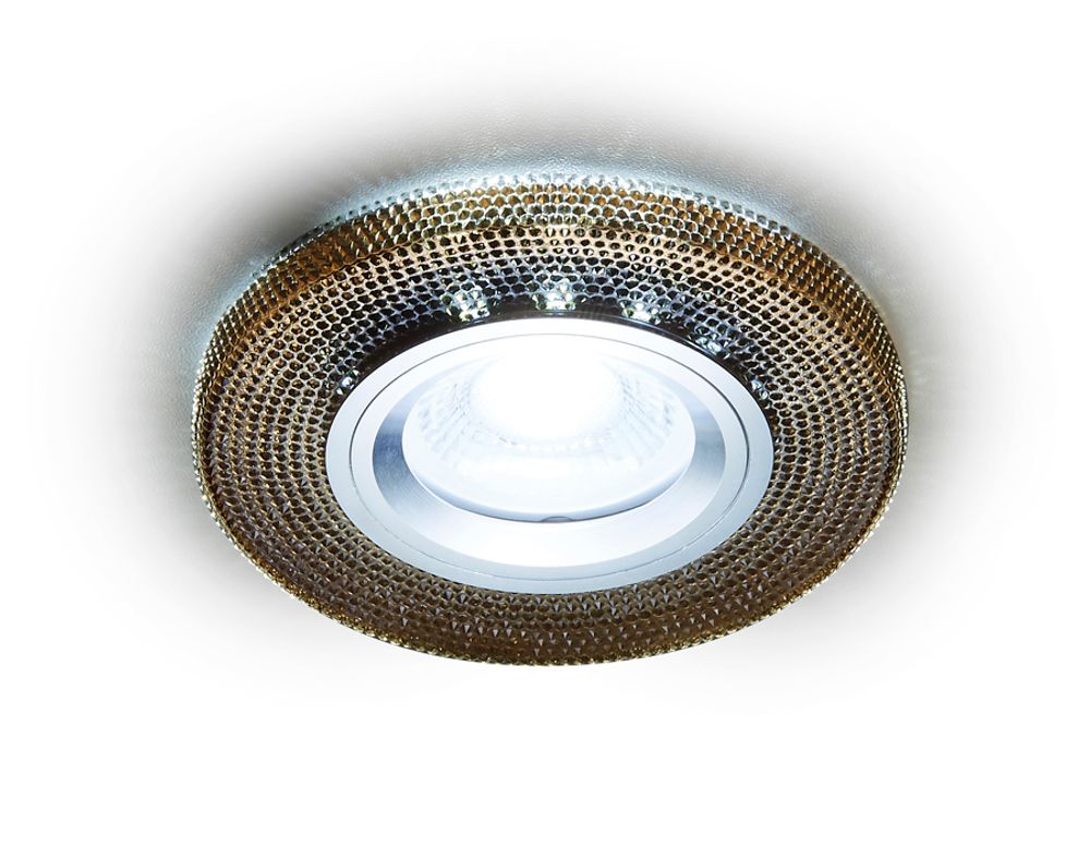 Встраиваемый точечный светильник со светодиодной лентой S290 BK хром/агат/MR16+3W(LED WHITE)