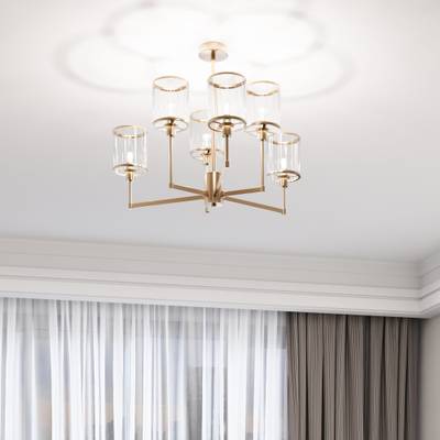 Умная потолочная люстра 60144/6 золото