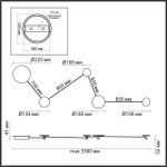 4211/38WL HIGHTECH ODL20 321 черн/золот/металл Настенный светильник провод 1,7м LED 25W GALAXY
