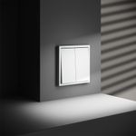 VLS020602 Выключатель с самовозвратом встраиваемый VOLTUM S70 двухклавишный 10А, (белый матовый) (ТМ Maytoni)