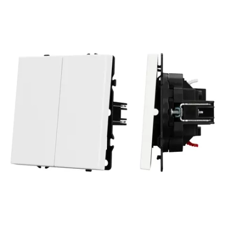 Механизм выключателя двухклавишный непроходной SWT-NOBE-MK02-SFPL-WH (230V, 10A) (Arlight, -)