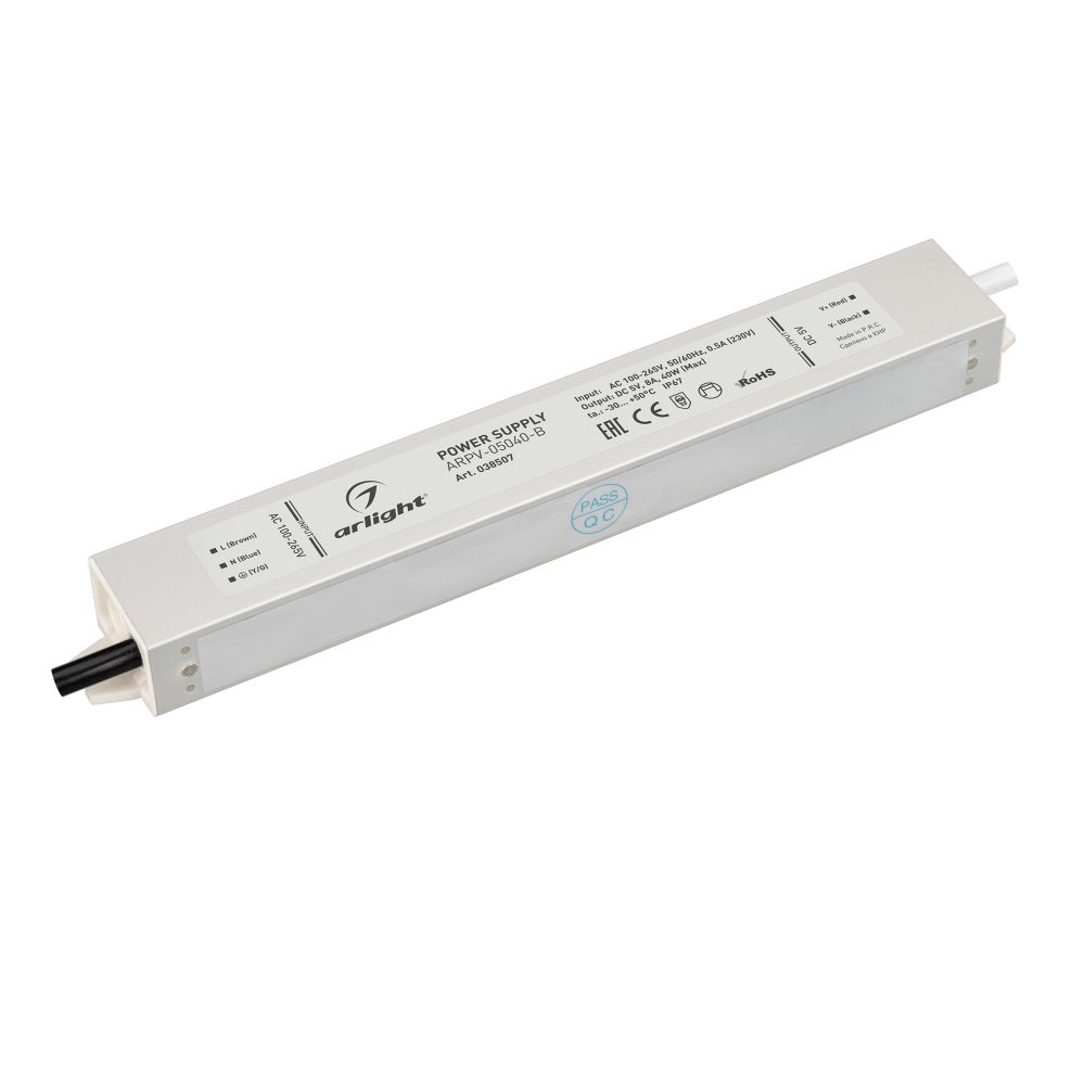Блок питания ARPV-05040-B (5V, 8.0A, 40W) (Arlight, IP67 Металл, 3 года) Блок питания ARPV-05040-B (5V, 8.0A, 40W) (Arlight, IP67 Металл, 3 года)