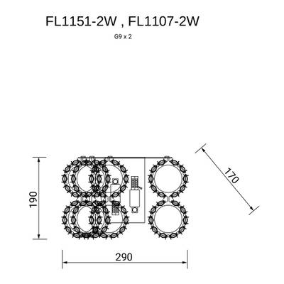 Бра Brilliance Gold FL1151-2W, G9х2