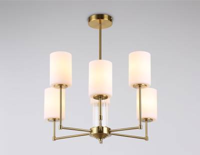 Светильник подвесной LH56215/6 BS/FR латунь/белый матовый E27/6 max 60W D600*600