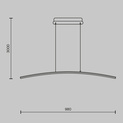 Подвесной светильник Изгиб / Curve 2600-3500К 15Вт, MOD243PL-L18BSK. TM Maytoni