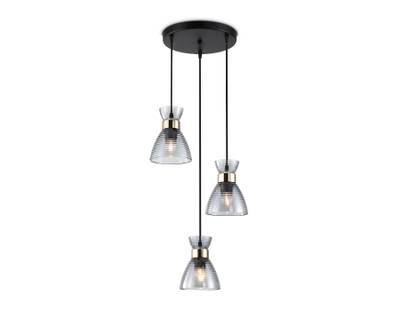 Светильник подвесной TR3408/3 BK/FGD/SM черный/золото/дымчатый E27/3 max 60W D345*1000