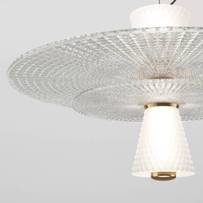 Подвесной светильник с акриловым и стекляными плафонами 40029/1 LED/ белый