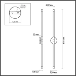 4393/20WL HIGHTECH ODL23 269 черный/металл/акрил Настенный светильник IP20 LED 10W 700Лм 3000K ANTA