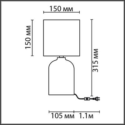 8221/1T MODERNI LN25 терракота, керамика/текстиль Настольная лампа Е27 1*60W 220V NIANA