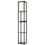 8093/1F COMFI LN25 черный/белый, дерево/текстиль Торшер Е27 1*60W 220V PRACTIC