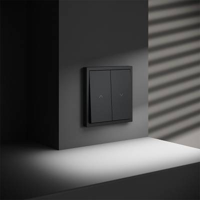 VLS020707 Выключатель встраиваемый VOLTUM S70 для жалюзи 10А, (графит). (ТМ Maytoni)