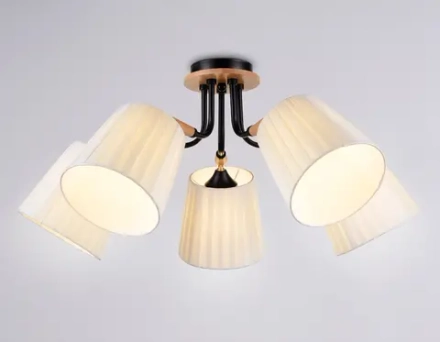 Светильник потолочный TR4733/5 BK/LWD черный/светлое дерево E27/5 max 40W D610*270