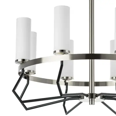 723085 Люстра FLUME 8х40W E14 ЧЕРНЫЙ МАТОВЫЙ/НИКЕЛЬ Lightstar