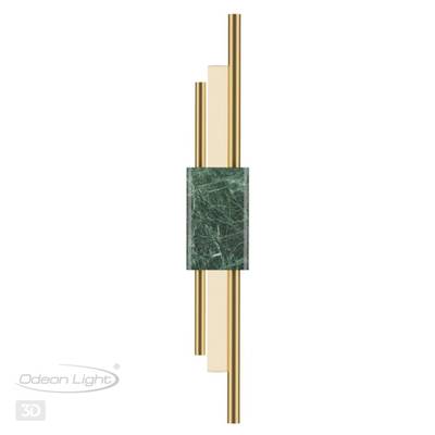 4360/10WL MIDCENT ODL23 221 изумрудный мрамор/золотистый металл Настенный св-к IP20 LED 10W 645Лм 3000K MARMI