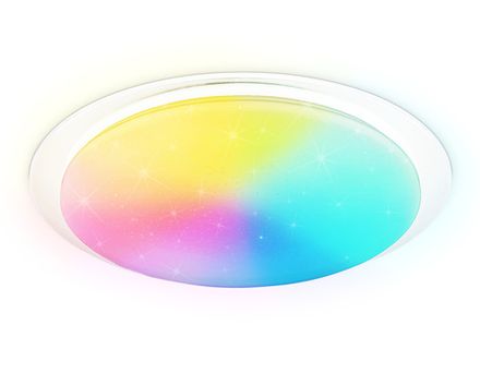 Светильник светодиодный RGB с пультом FZ770 WH белый IP20 42W 3000-6500K+RGB 450*55 (ПДУ ИК)