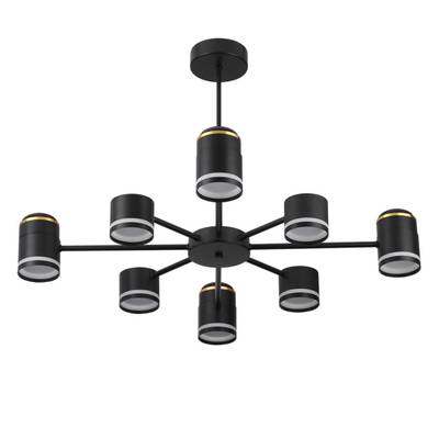 8234/8C COMFI LN25 черный, металл/акрил Люстра потолочная LED GX53 8*10W + LED-проектор 4*5W 2700К 220V VIRSAVA