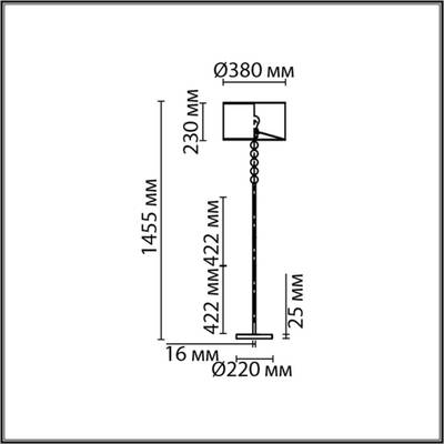 8078/1F NEOCLASSI LN25 черный, металл/текстиль Торшер E27 1*60W 220V TAPIA