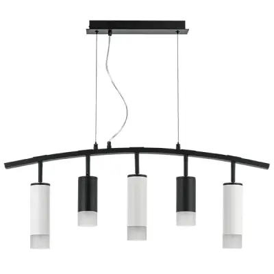 LR7353728631 Люстра RULLO 5х50W GU10 ЧЕРНЫЙ/БЕЛЫЙ (571735+214437-2+214486-3+202431-5)