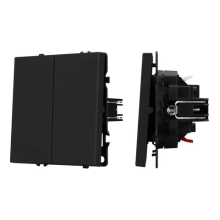 Механизм выключателя двухклавишный непроходной SWT-NOBE-MK02-SFPL-BK (230V, 10A) (Arlight, -)