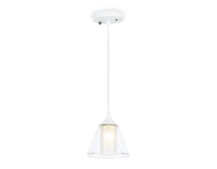 Светильник подвесной TR3551 WH/CL/FR белый/прозрачный/белый матовый E27 max 40W D160*800