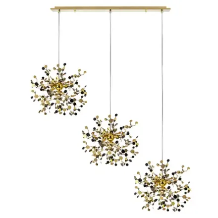 L3PL721132 Подвес тройной линейный EXTRA 3x3x5W(led) G9  (721132 - 3 + 572122 -1) ЗОЛОТО Lightstar