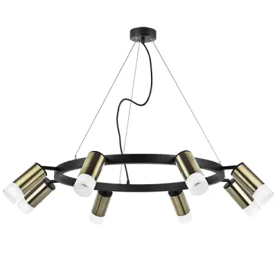 LR0183181 Люстра RULLO 8х50W GU10 ЧЕРНЫЙ/БРОНЗА (571018+214431-8+202431-8)