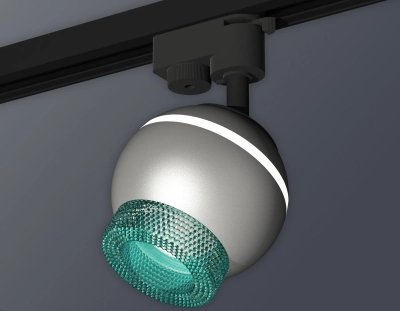 Комплект трекового светильника XT1103041 SSL/BL серебро песок/голубой MR16 GU5.3 LED 3W 4200K (A2521, C1103, N7194)