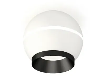 Комплект накладного светильника XS1101011 SWH/PBK белый песок/черный полированный MR16 GU5.3 LED 3W 4200K (C1101, N7031)