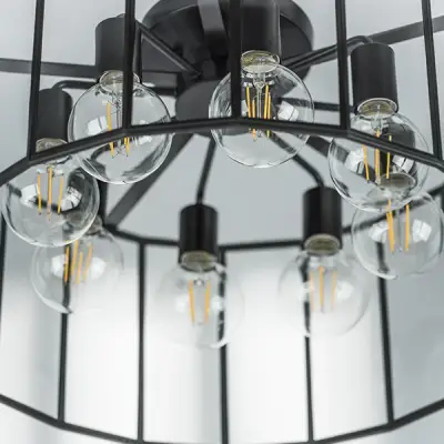 798287 Люстра GENNI 8х40W E27 ЧЕРНЫЙ МАТОВЫЙ/ПРОЗРАЧНЫЙ Lightstar