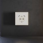 VLS000913 Накладка для розетки с заземлением и защитными шторками, с USB A+A, S70 (хлопок). (ТМ Maytoni)